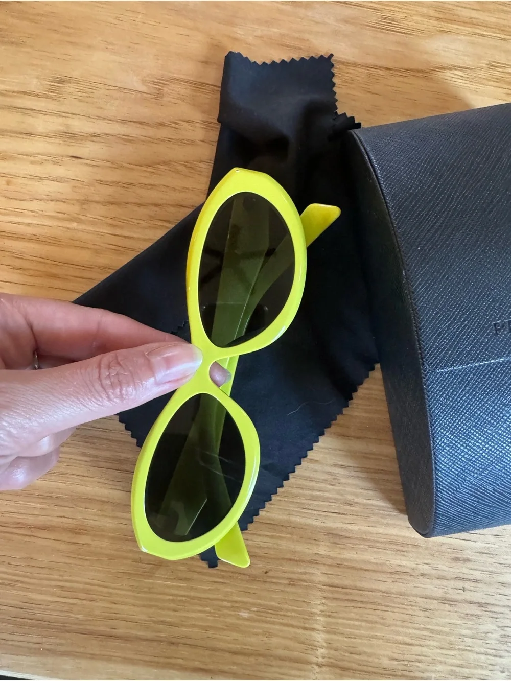 Sunglasses PR 26ZS Prada Sunglasses in Lime Green with Black Case